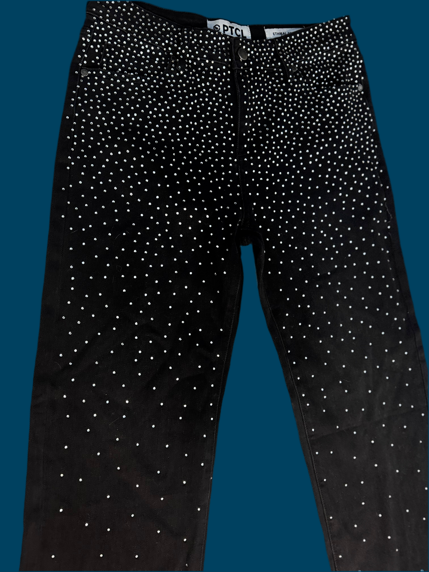 Black Rhinestone Jeans