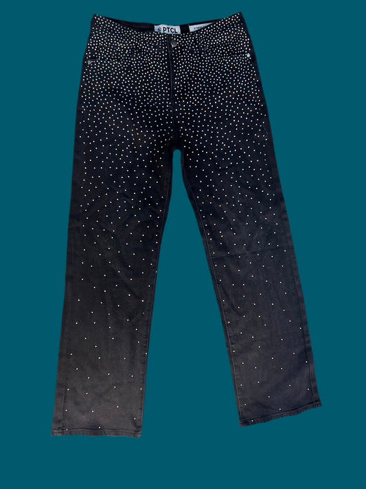Black Rhinestone Jeans