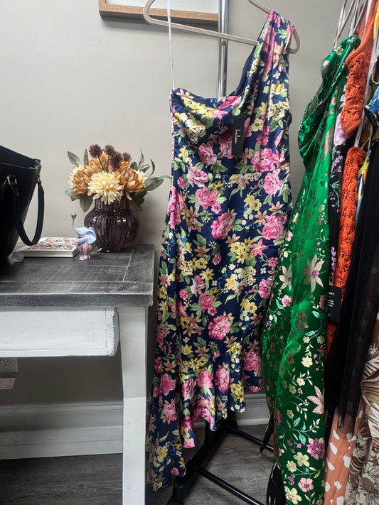 Floral high low midi dress